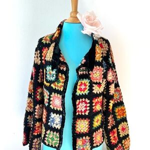 Vintage Granny Square Sweater - OS/XL